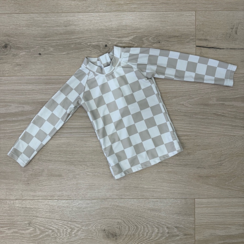 Brixton Phoenix Cream Checkered Rash Guard